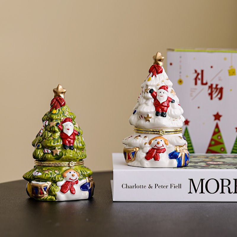 Ceramic Christmas Tree Jar Candle