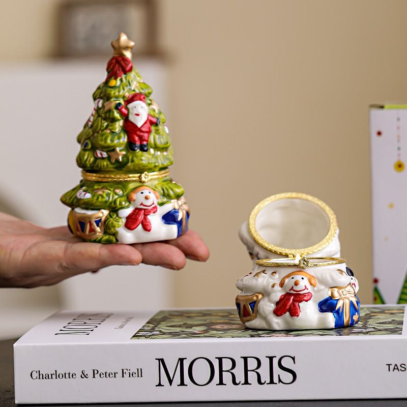 Ceramic Christmas Tree Jar Candle